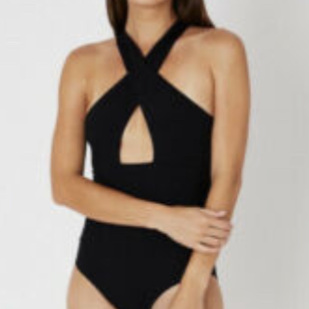 Onia Nicole Ribbed Black One Piece Swimsuit XS - Picture 4 of 6